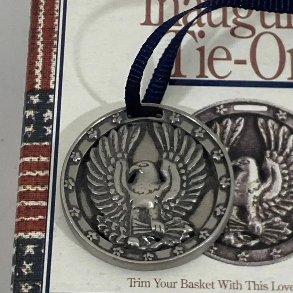 Longaberger Inaugural‎ Basket Tie On Eagle Medallion 1996 With Box